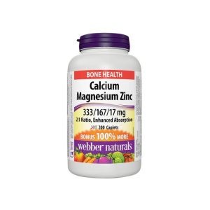 Webber Naturals Calcium Magnesium and Zinc (333mg/167mg/17mg)