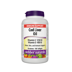 Webber Naturals Cod Liver Oil with Vitamin A  and D (1250IU and 400IU)