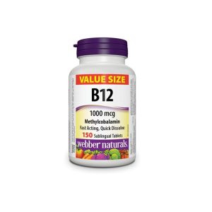 Webber Naturals Vitamin B12 1000mcg Methylcobalamin -150 Tablets