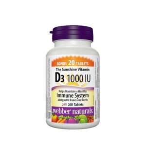 Webber Naturals Vitamin D3 1000IU - 260 Tablets