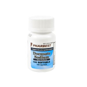 Pharbest Docusate Sodium 100mg (Stool Softener) 100 Softgels