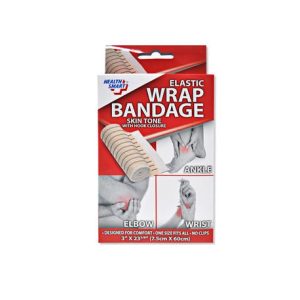 Health Smart Elastic Ankle, Wrist, Elbow Wrap Bandage with Hook Closure