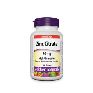 Webber Naturals Zinc Citrate 50mg - 180 tablets