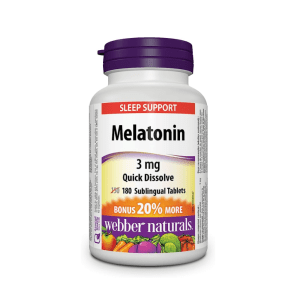 Webber Naturals Melatonin 3 mg (Sublingual)- 180 Tablets