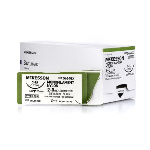 SUTURE W/NEEDLE, UNCOATED, BLACK, NYLON- SIZE 2