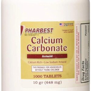CALCIUM CARBONATE ANTACID 648- 1000 TABLETS